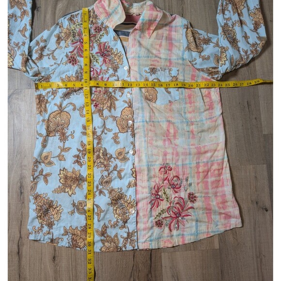 Soft Surroundings Size XL Descana Blouse Button Up Mixed Media Embellished - Picture 12 of 12